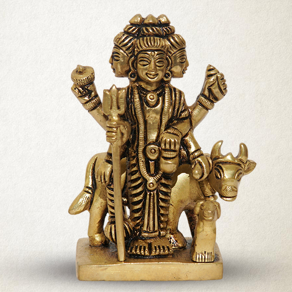 Brass Adiguru Lord Dattatreya Idol 3.5 Inches - Dhrama Handicrafts